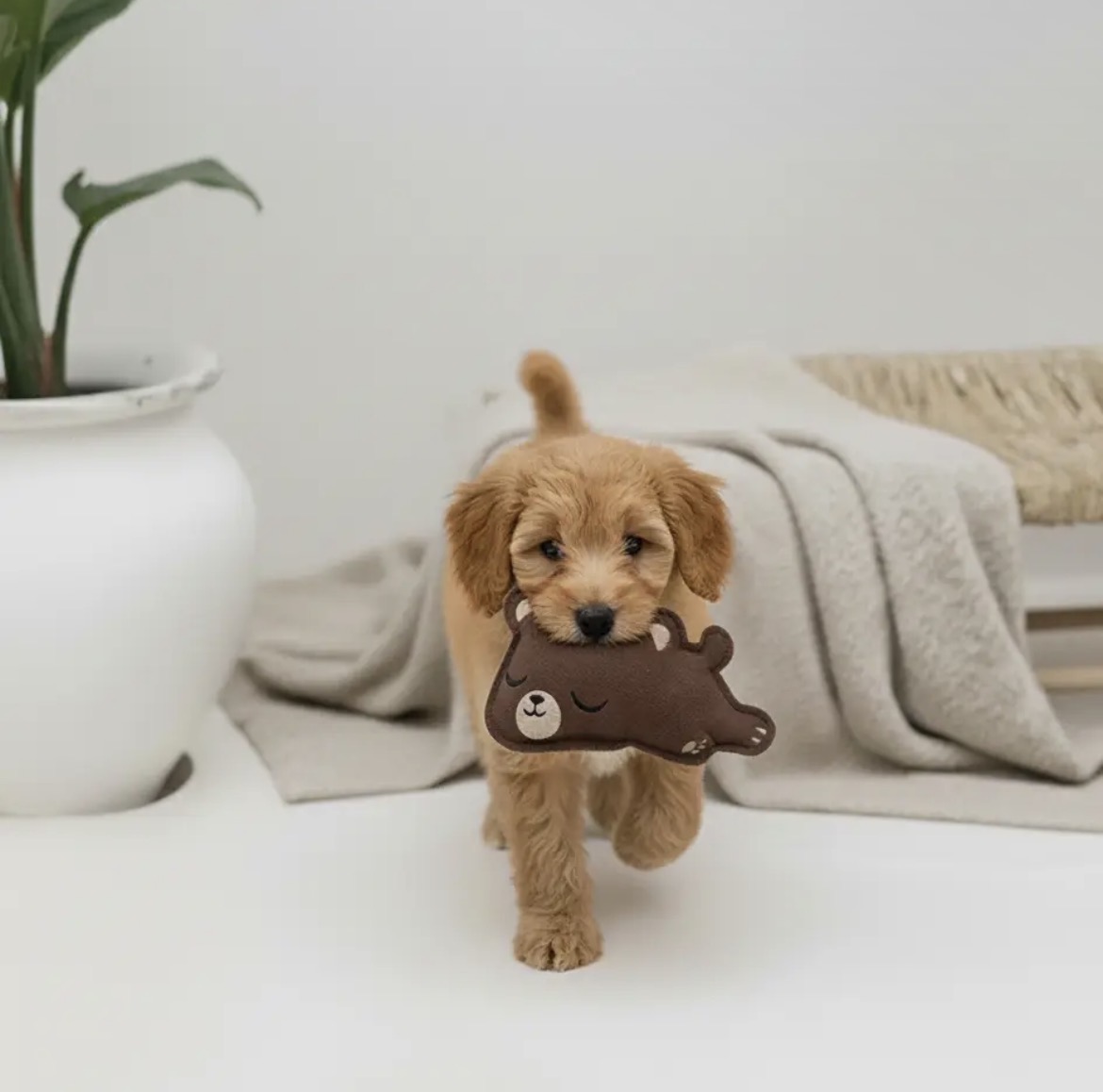 Jouet Petit Ours en cuir, autre angle